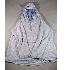 Calvin Klein Hoodie Women’s Large Blue Heather athletic Pullover Sweatshirt